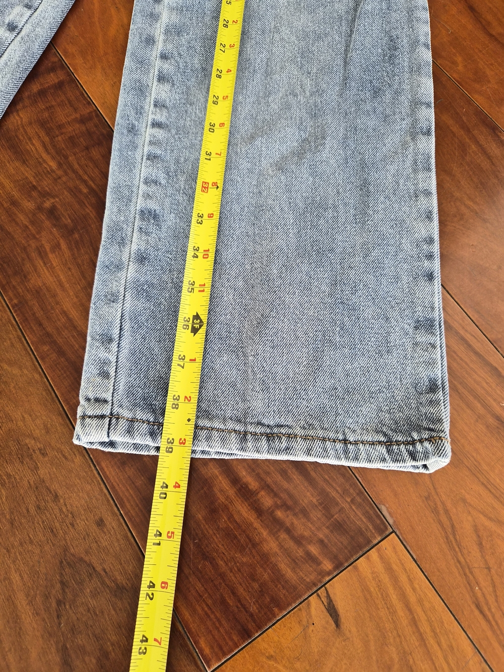 Ashley Mason Frayed Star Patch Wide Leg Jeans 00/23 - Picture 8 of 15